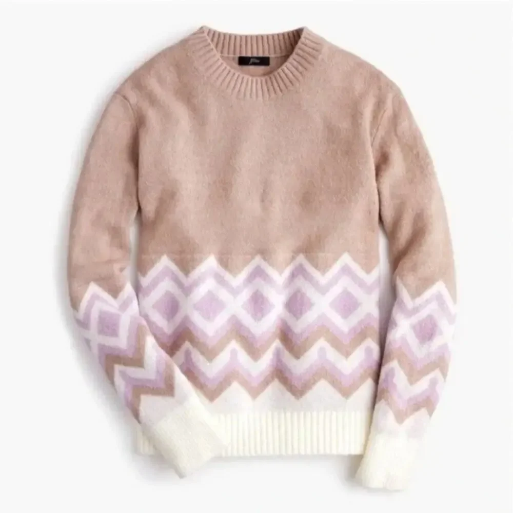 J. Crew Geometric Fair Isle Crewneck Sweater